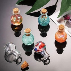 Mini flaconi in vetro - con tappo in sughero - per profumi - decorazioni nuziali - 10 pezzi