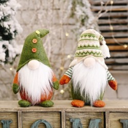 Babbo Natale verde senza volto lavorato a maglia - Decorazione natalizia