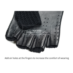 Lussuosi guanti in montone - maglia - design a mezze dita