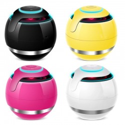 Bluetooth - mini altoparlante tondo - LED - con subwoofer - Hi-Fi - TF - FM - AUX - palla magica