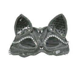 Luxurious Venetian eye mask - lace / glitter / sequins - cat eye - Halloween / masqueradesMasks