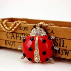 Elegant necklace - with red enamel ladybugNecklaces
