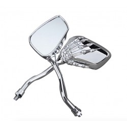 Specchietti moto con lancetta scheletrata - cromo - argento