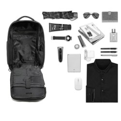 OZUKO - zaino alla moda - borsa per laptop da 15,6 pollici - antifurto - con custodia per scarpe - porta di ricarica USB - imper