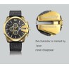 Cagarny - orologio sportivo militare - cinturino in pelle - acciaio inossidabile