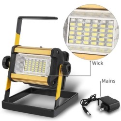 Proiettore LED - riflettore portatile - luce da lavoro - ricaricabile - impermeabile - 50W