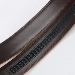 Cintura in vera pelle con fibbia automatica - marrone