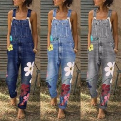 Tuta lunga estiva - pagliaccetto jeans - stampa fiori