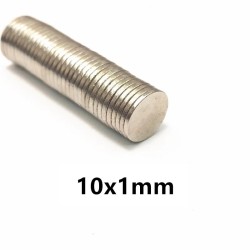 N42 - magnete al neodimio - disco tondo forte - 10 mm x 1 mm - 10 - 500 pezzi