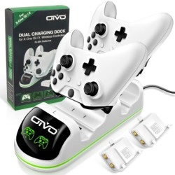 Caricabatterie doppio - dock di ricarica - con indicatore LED - per controller Xbox One - One S - One X