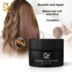 Maschera per capelli all'olio di cocco - ripara - ripristina i capelli danneggiati - 50 ml