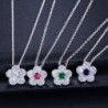 Parure di gioielli a forma di fiori - collana - orecchini - zirconi