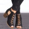 Scarpe alla moda scavate - sandali alla caviglia - tacco spesso