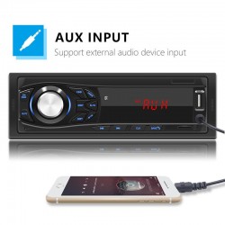 Autoradio Bluetooth - din 1 - MP3 - AUX - USB - FM - 12V