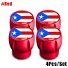 Bandiera Porto Rico - tappi valvole pneumatici - universali - alluminio - 4 pezzi