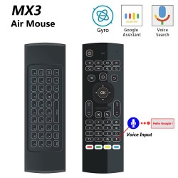 MX3-L con comando vocale - air mouse - telecomando Google Smart - retroilluminato