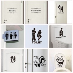 WC - bagno - segnale d'ingresso WC - adesivo in vinile divertente