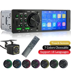 Autoradio 1 Din - touch screen - telecomando - fotocamera - Bluetooth - AUX - USB - TF