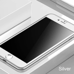Luxury 360 full cover - con protezione per lo schermo in vetro temperato - per iPhone - color argento