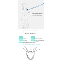 Sicurezza bambini - guinzaglio antismarrimento - bracciale da polso - 150 cm
