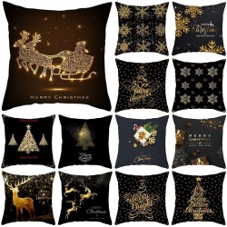 Decorative black pillowcase - Christmas motifs - Santa Claus - 60 * 60 cmCushion covers
