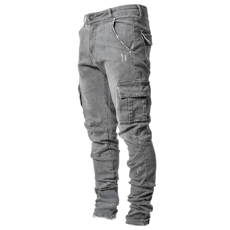 Jeans elasticizzati - stile biker - tasche laterali - Slim Fit
