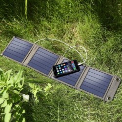 Pannello solare 14W - caricatore pieghevole - USB - waterproof - per Smartphone