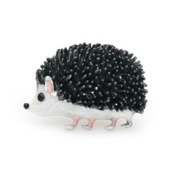 Black enamel hedgehog - broochBrooches