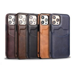 Custodia protettiva in pelle con slot per carte di credito per iPhone