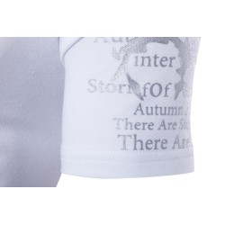 T-shirt a maniche corte alla moda - colletto aperto in piedi - maniche stampate