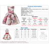Elegante abito floreale - rose stampate - cerniera - fiocco