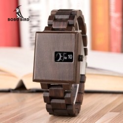 BOBO BIRD - elegante orologio quadrato in legno - Quarzo