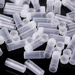 Flaconi per campioni in plastica - mini contenitori trasparenti per pillole / capsule - con coperchio - 5 ml - 50 pezzi