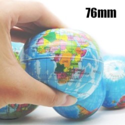 Palla di gommapiuma con mappa del mondo - giocattolo antistress - 76 mm