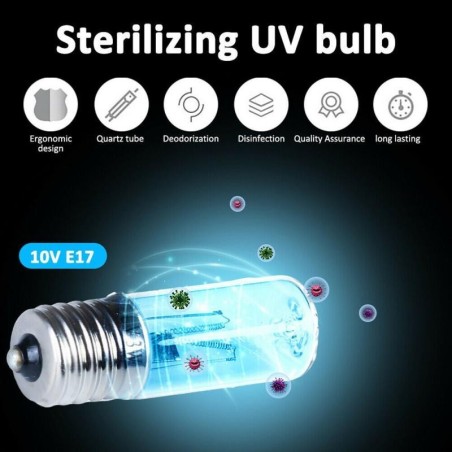 Lampadina UV sterilizzante - luce disinfezione - con ozono - E17