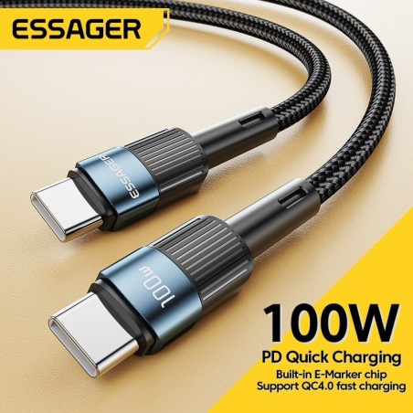 Essager - USB tipo C A USB C - cavo di ricarica rapida - 60W - 100W