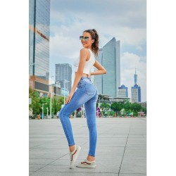 Jeans a matita vita alta - lycra elasticizzata - Slim