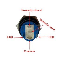 Black push button switch LED - waterproof - fixed self-locking - 12mm / 16mm / 19mm / 22mm - 5V / 12V / 220VSwitches