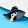 Lady in black hat - broochBrooches