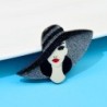 Lady in black hat - broochBrooches