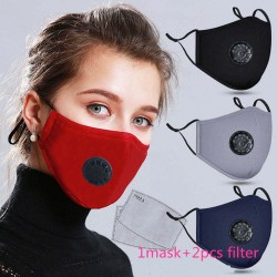 Mascherina protettiva viso/bocca - filtro a carboni attivi PM25 - valvola dell'aria - riutilizzabile