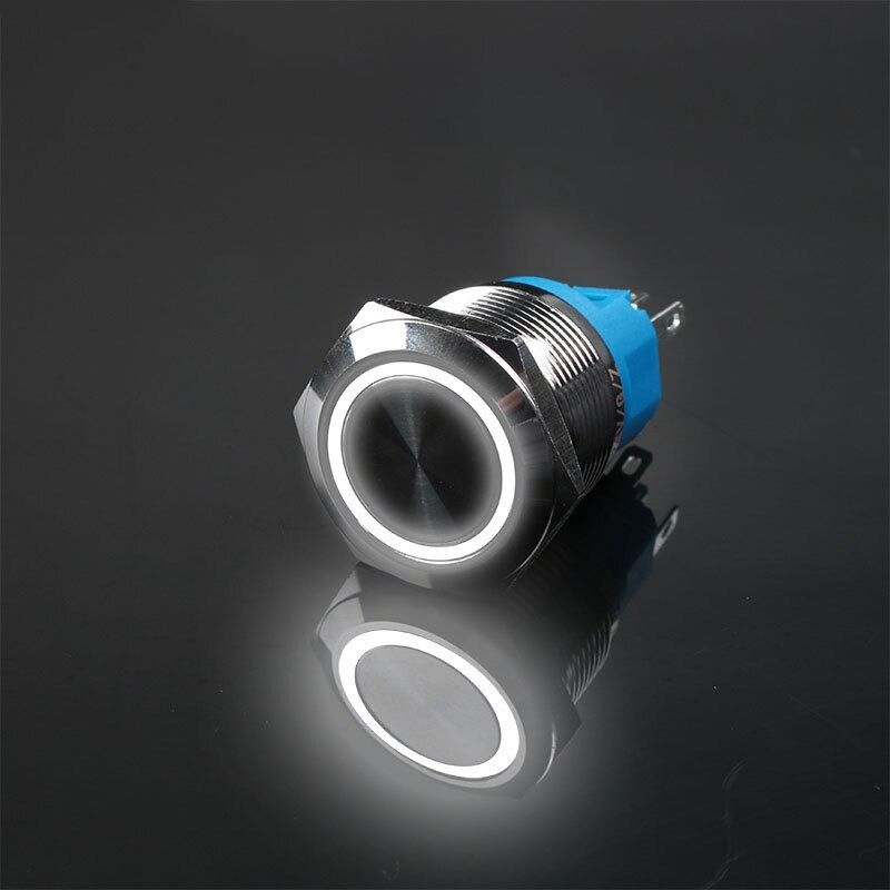 Interruttore a pulsante in metallo - impermeabile - autoripristinante - LED - 12mm / 16mm / 19mm / 22mm - 6V / 24V / 220V