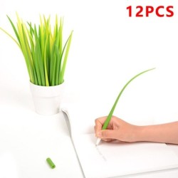 Silicone green grass - ball pen - 12 piecesPens & Pencils