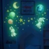 Adesivo murale luminoso - carta da parati cameretta bambini - coniglietto / luna / palloncini / stelle