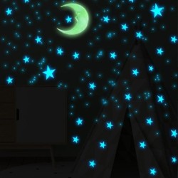 Adesivi luminosi da parete/soffitto - decorazione cameretta bambini - luna/stelle - 111 pezzi