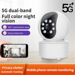 Wireless camera - baby monitor - auto tracking - two way audio - 5G IP - WiFi - 720PSecurity cameras