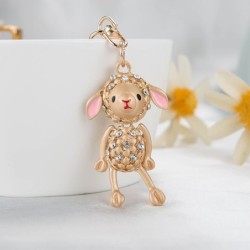 Gold sheep - with crystals - keychain