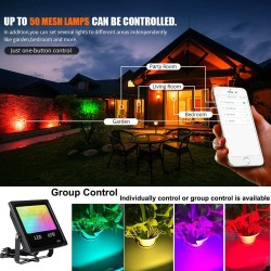 60W - Bluetooth - RGB - Proiettore LED - riflettore esterno con musica