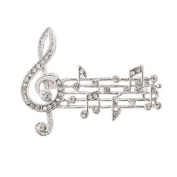 Crystal music notes broochBrooches