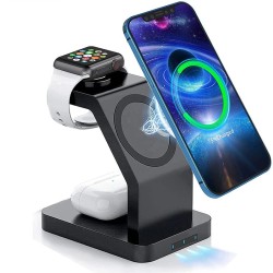 Caricabatterie wireless magnetico 3 in 1 - ricarica rapida - per iPhone - Apple Watch - AirPods